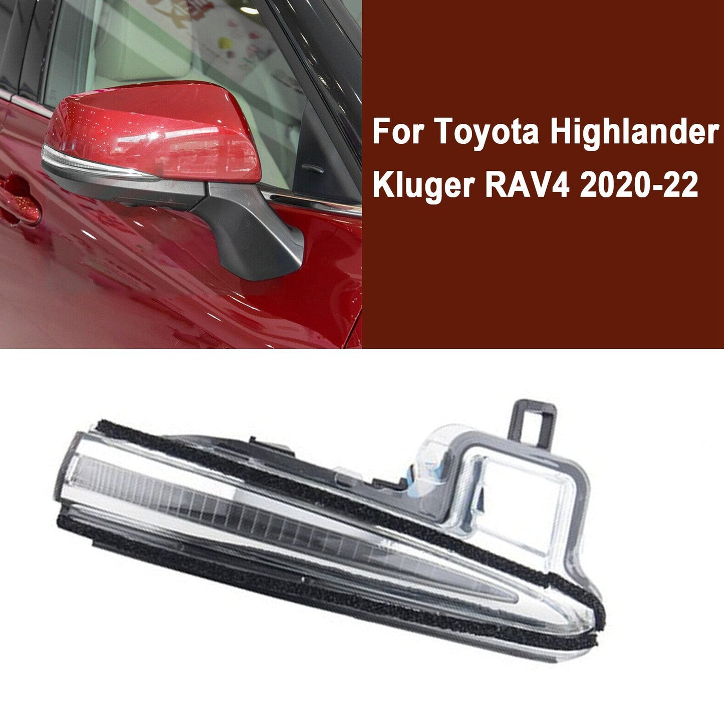 LED Right Rear view Mirror turn Light fit 20-22 for Toyota Highlander Kluger RAV4 AT
