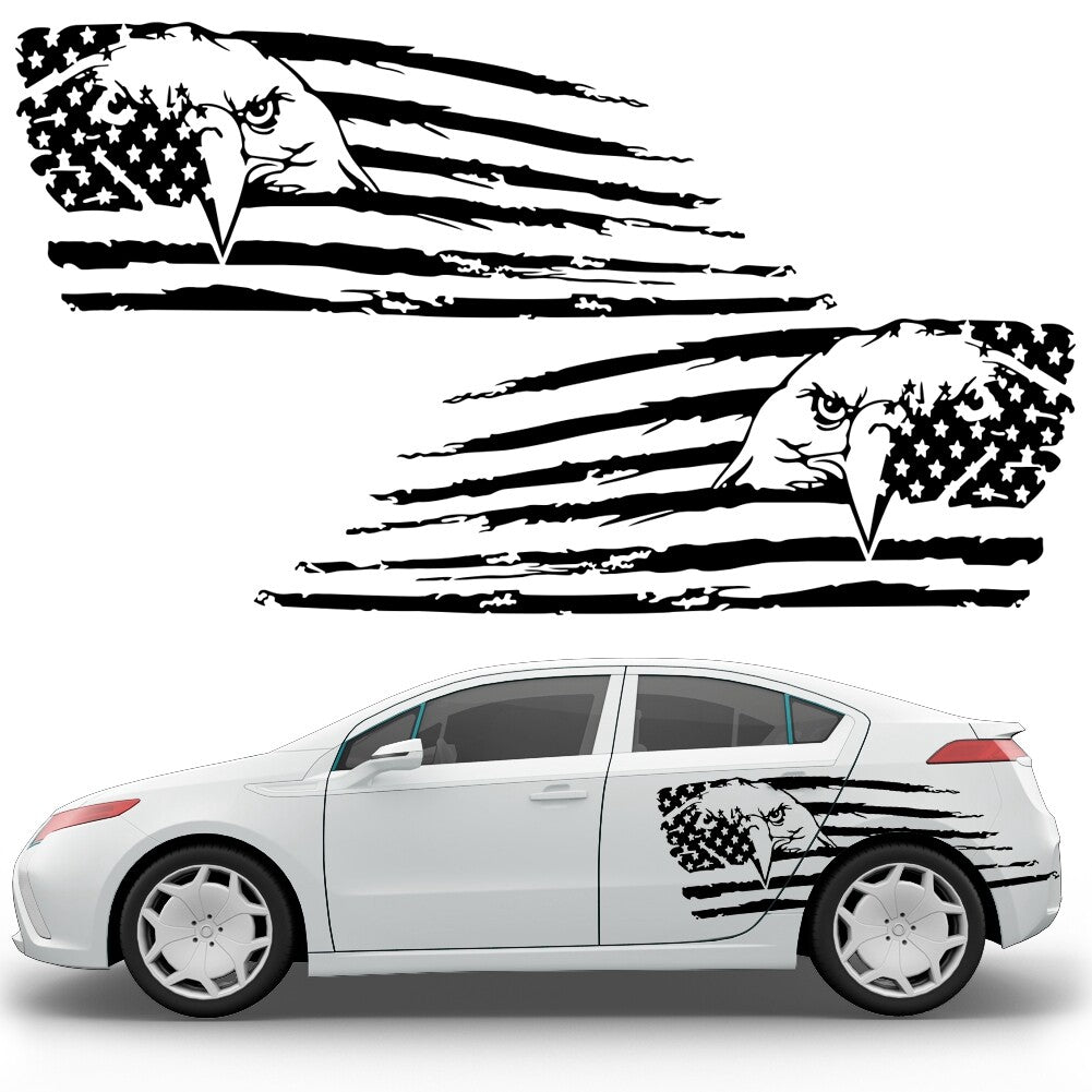 2PCS Decal American for Eagle Car Door Decals US Flag Vinyl Stickers Scratch Hidden