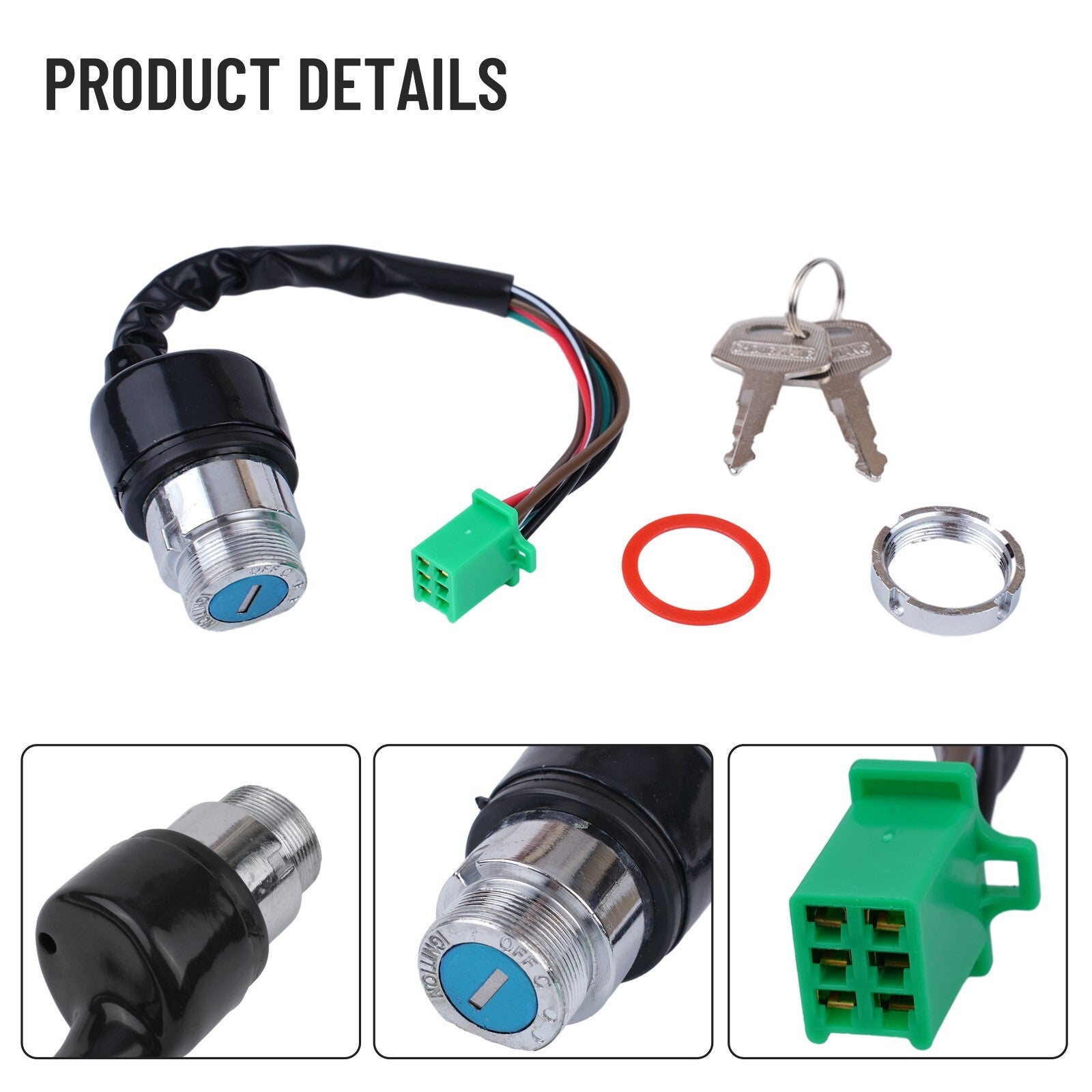 6 Wire Motorcycle Ignition Key Switch 2 Keys Set 50CC 90CC 110CC 125cc