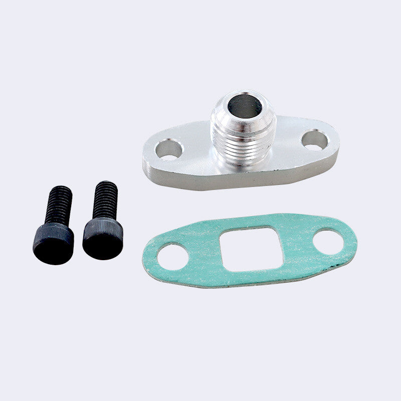 Turbo Oil Drain Outlet Flange Gasket Adapter Kit 10AN Fitting for T3 T4 T60 T70