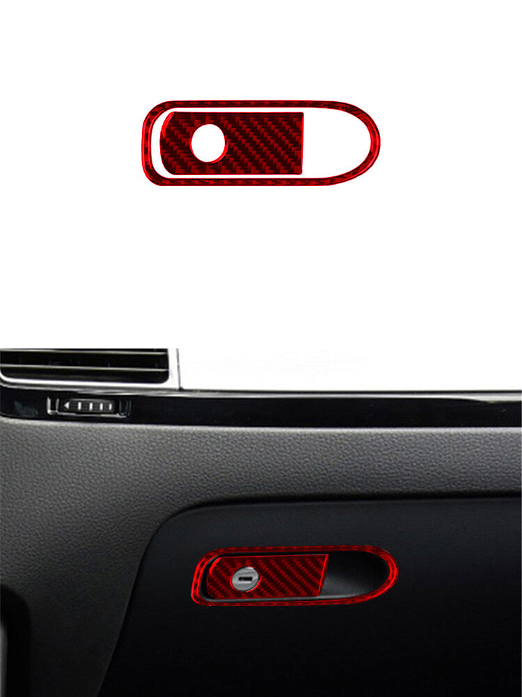 Red Carbon Fiber Passenger Memory Switch Trim for VW Touareg 2011-2018