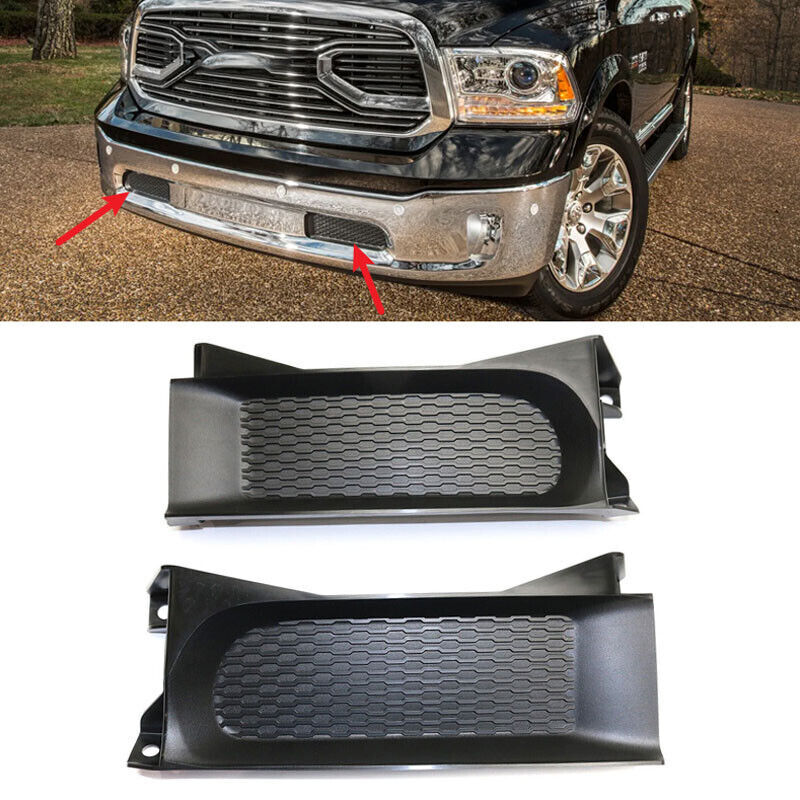 Suitable for 2013-2018 for Ram 1500 1 Dual front bumper trim fog light covers ABS left and right