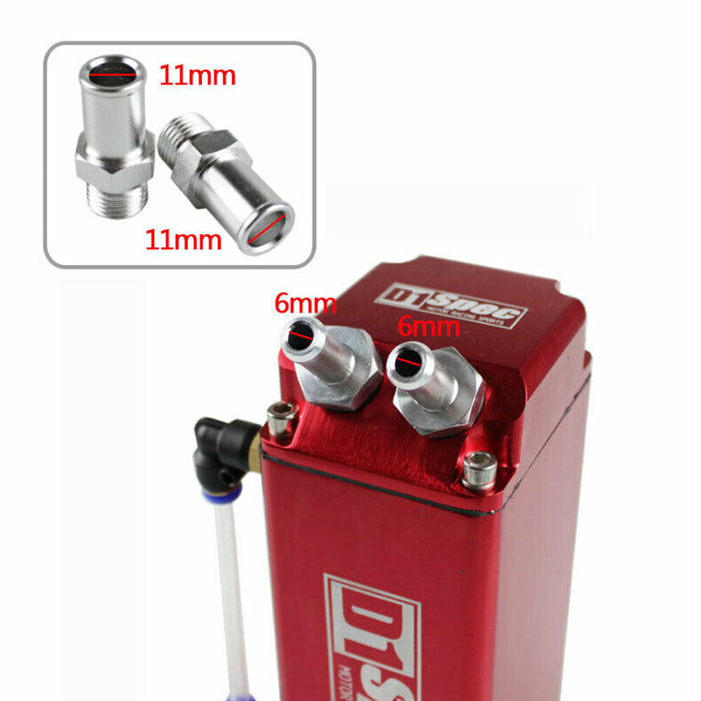 D1 Spec Aluminum Square Car Engine Oil Catch Tank Can Reservoir Breather Kit