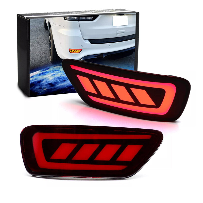 2 Red LED Rear Bumper Reflector Lights for Jeep WK2 Grand Cherokee