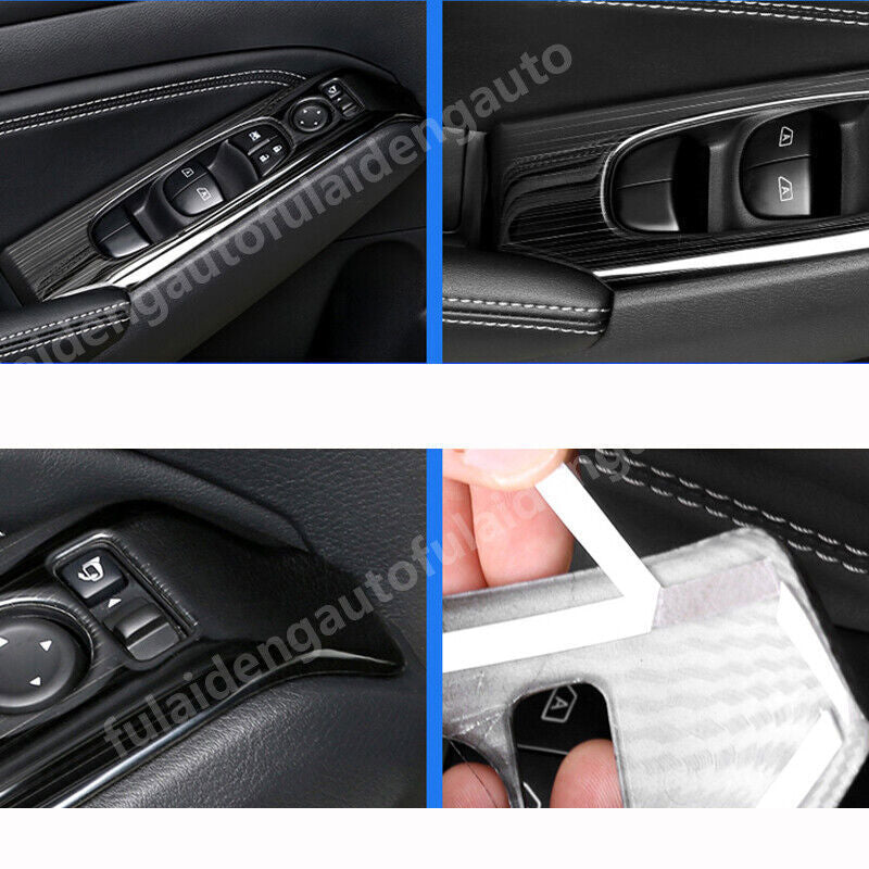 for Nissan Altima 2019-2022 Stainless Black Window Lift Switch Panel Cover Trim