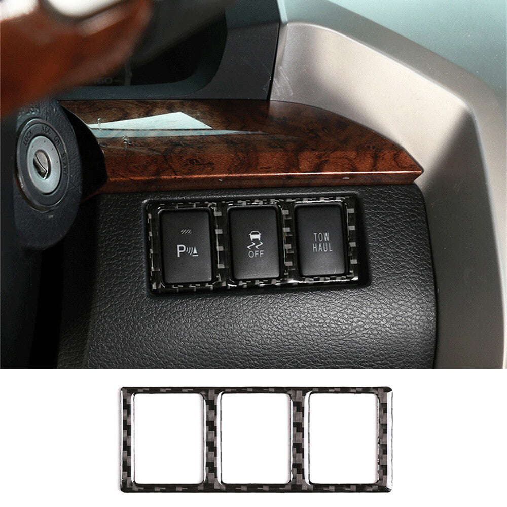 Soft Carbon Fiber Mode Switch Button Decorative Trim for T@yota Tundr@ 2014-2021