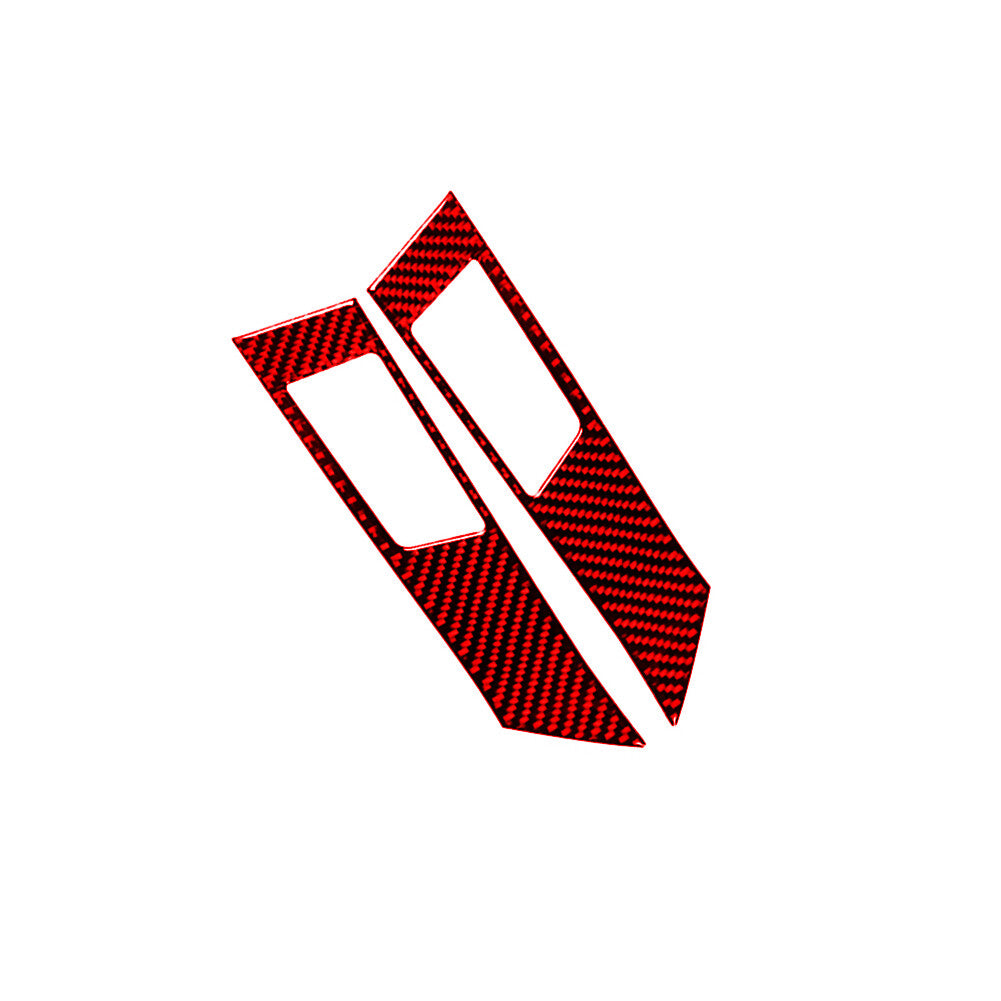 2Pcs Red Carbon Fiber Gear Shift Button Cover Trim for Honda CR-V 2017-2021