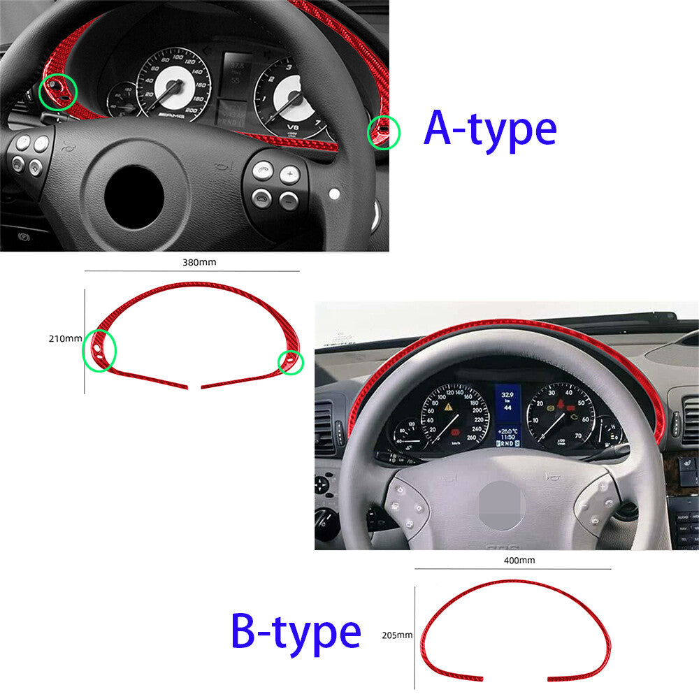Red Carbon Fiber Dashboard Speedmeter Panel Trim for Benz C Class W203 2005-2007