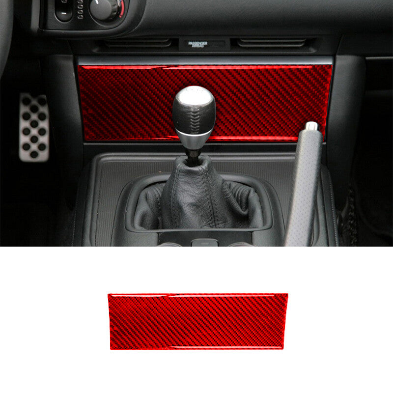 Red Carbon Fiber Center Radio Panel Control Cover Trim for Honda S2000 2004-2009