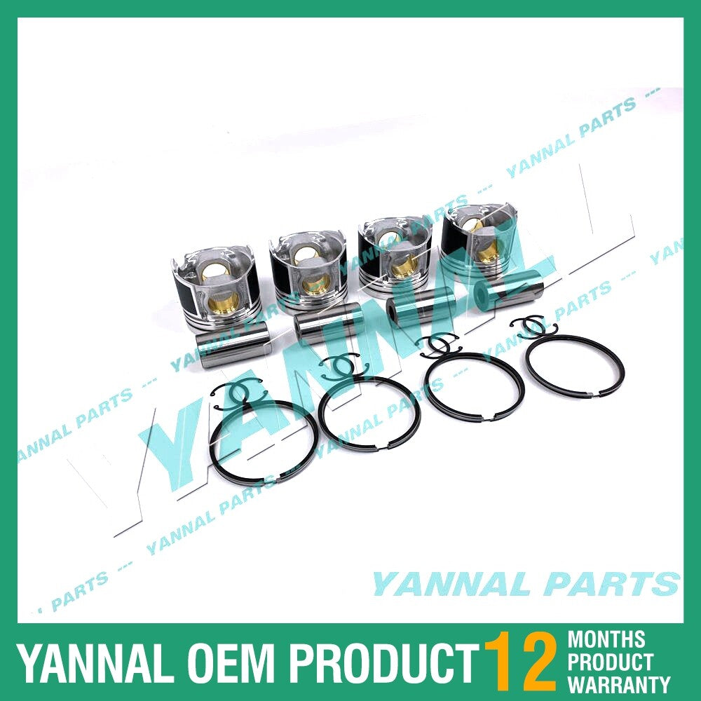 4-piece piston with piston rings + 0.5 mm for Yanmar 4D84-3 engine (oversized)