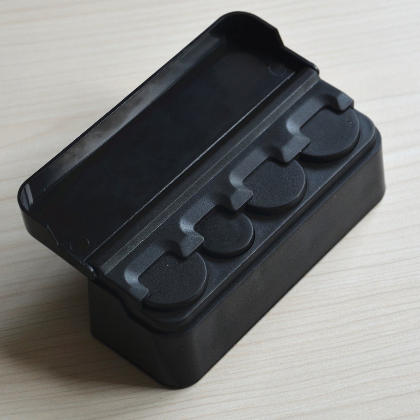 Black Car Coins Storage Box Piggy Bank Vehicular Change Holder Dash Container 1x