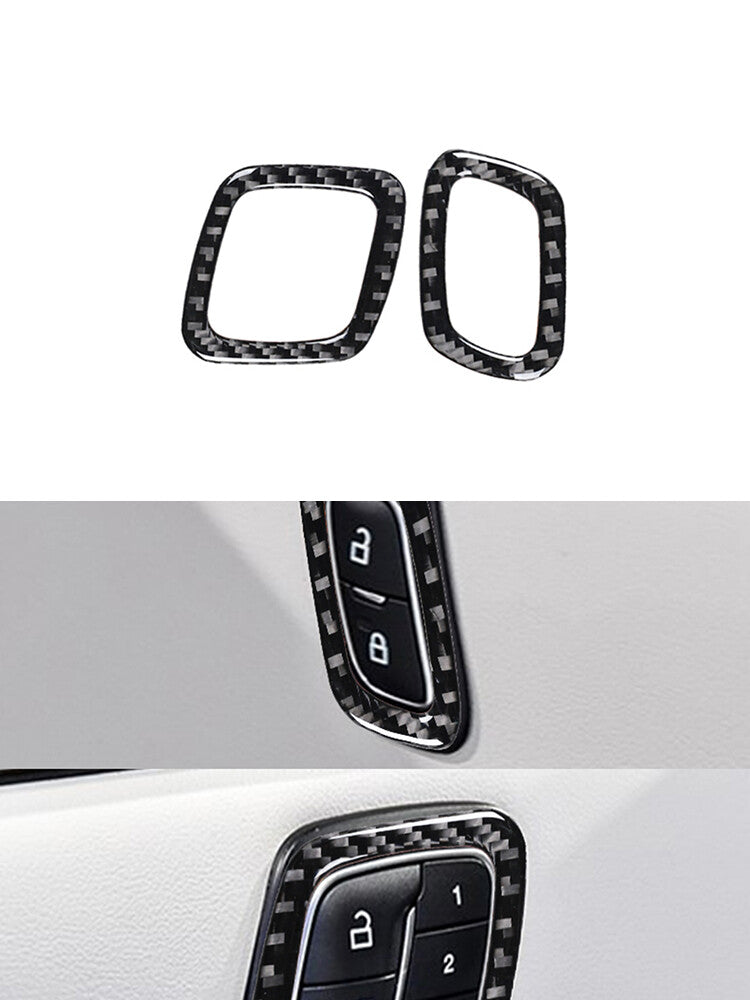 for Ford for Mustang Mach-E 2021-2022 2Pcs Door Lock Button Frame Panel Trim Cover