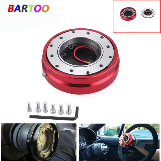 Universal 6 Hole Steering Wheel Quick Release Hub Racing Adapter Snap Off Bolt