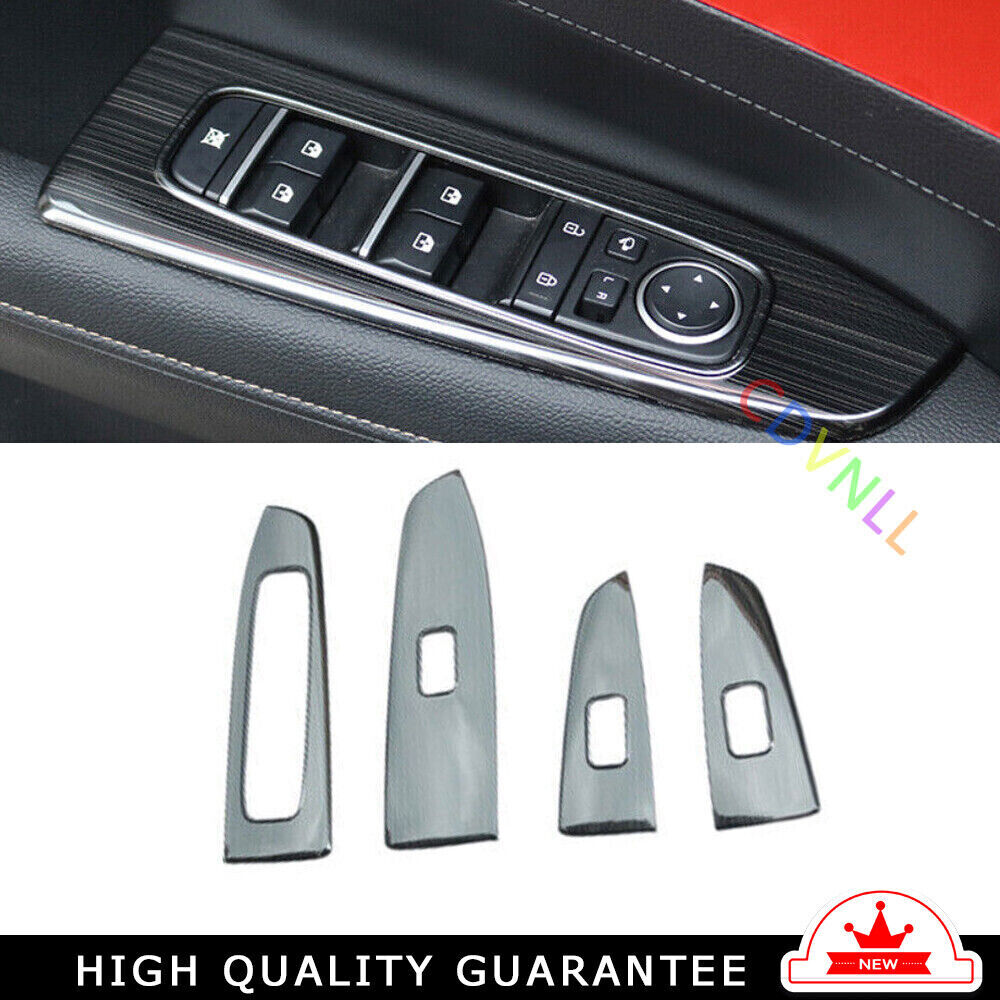 Glass Window Lifting Lock Panel Trim Fit for Kia K3 Forte 2019-22 Black Titanium