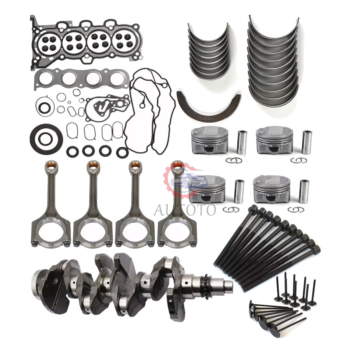 G4NH 2.0 Engine Overhaul Rebuild Kit - Pistons Rings Head Bolts Fits for Hyundai