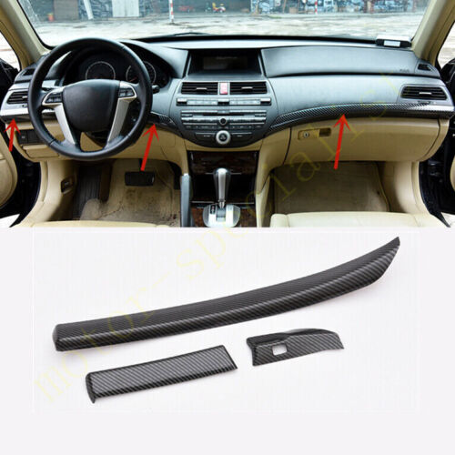 for Honda Accord 8th 2008-2012 Carbon Style Middle Console Dashboard Strip Trims