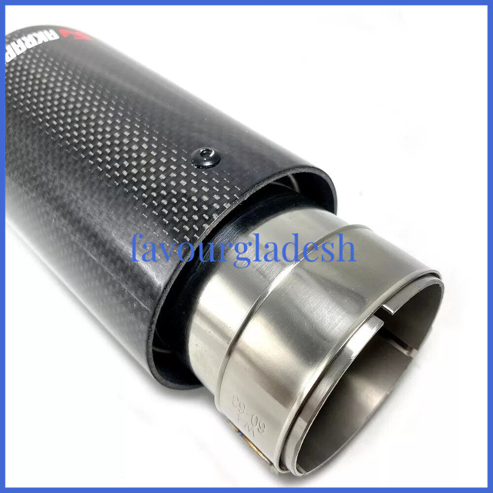 1 X IN 2.5 63MM OUT: 3.5 89MM Akrapovic Glossy Carbon Fiber Pipe Exhaust Tip