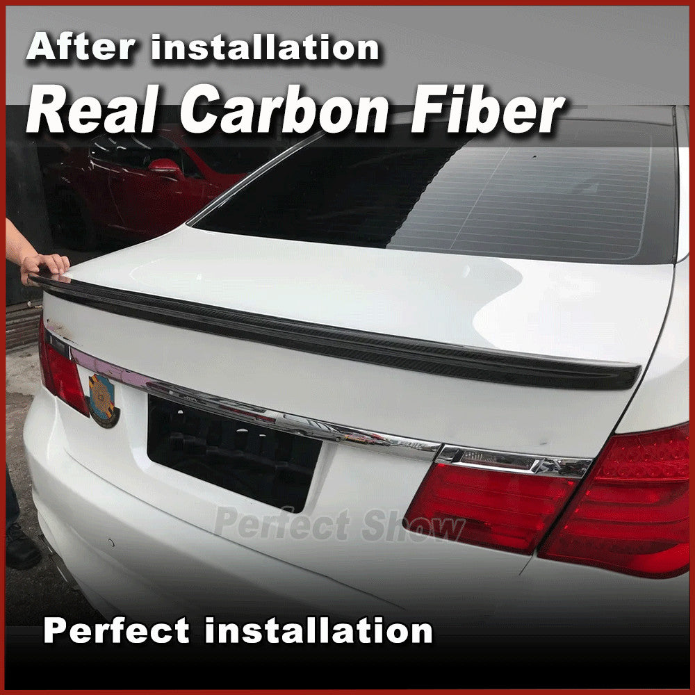 Fit for BMW F01 7 Series 2010-2013 REAL CARBON Rear Trunk Boot Lip Spoiler Wing