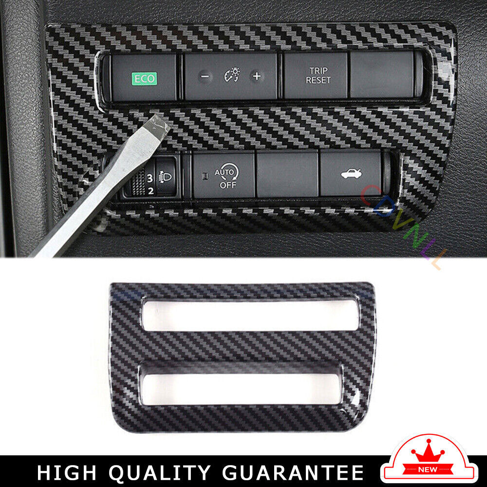 Headlight Button Frame Cover Trim for Nissan Sylphy Sentra 2020-22 Carbon Fiber
