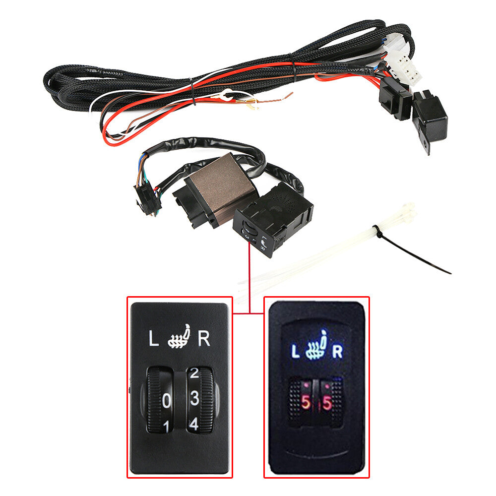 Grade 5 automotive carbon fiber heated for seat cushion, height and low switch kit, 12V