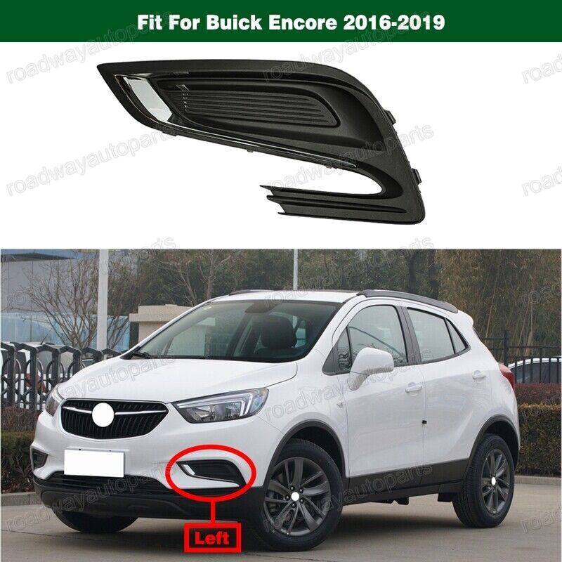 Left Front Fog Light Lamp Cover Grille Bezel w/Chrome for Buick Encore 2016-2019