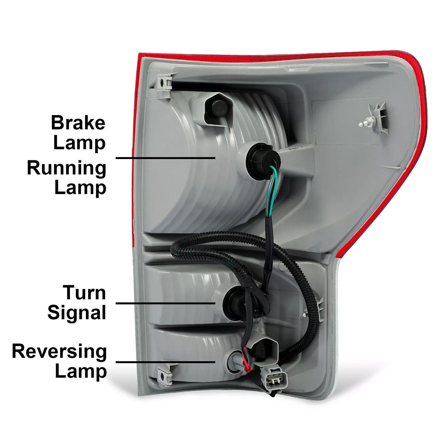Tail Lights Brake Lamps w/Bulbs Left Right for Toyota Tundra 2010-2013