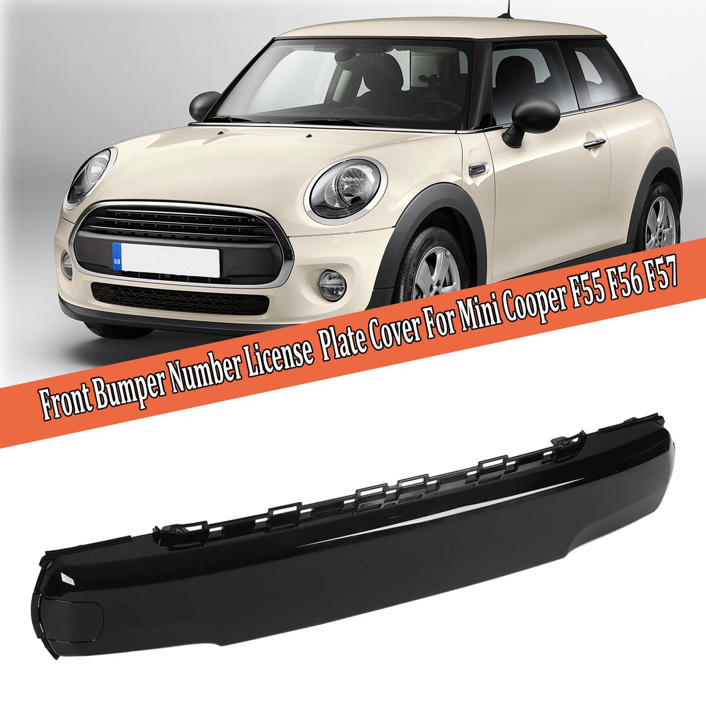 Front Bumper License Number Plate Holder Cover For 13-19 for Mini Cooper F55 F56 F57