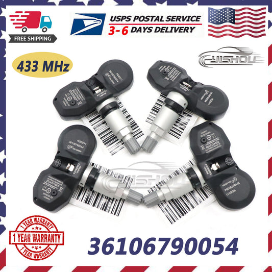 New 36106790054 Set 4pcs TIRE PRESSURE SENSOR TPMS Fits for BMW for Mini 433MHz US