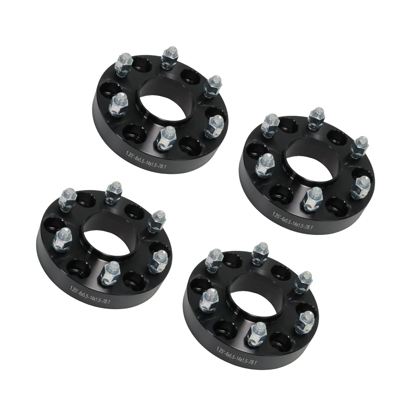 4X Wheel Spacers14x1.5 Studs 78.1mm1.25inch 6x5.5 Hub Bore for Chevrolet
