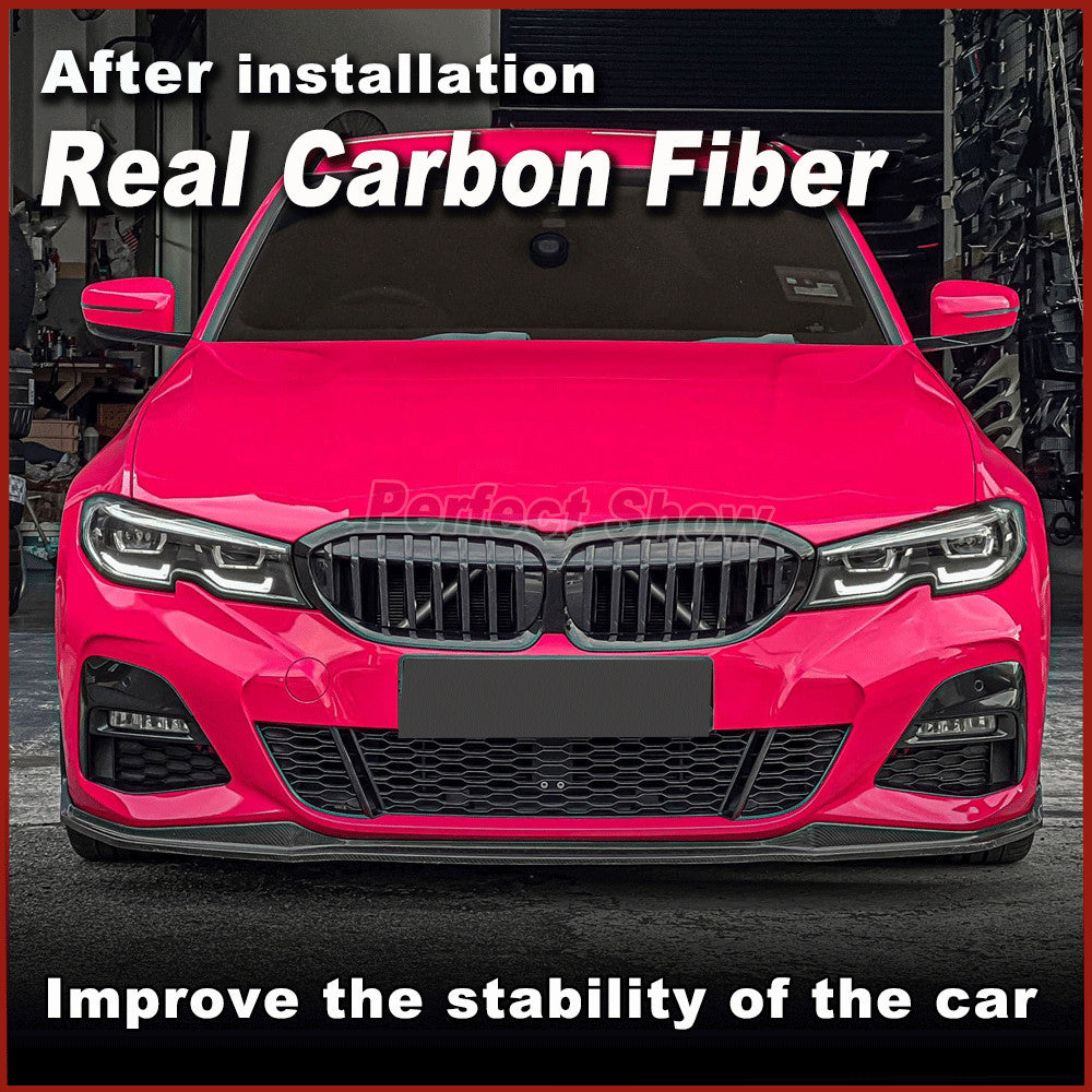 FOR 2019-2023 for BMW G20 M340i 330i REAL CARBON Front Bumper Lip Spoiler Splitters