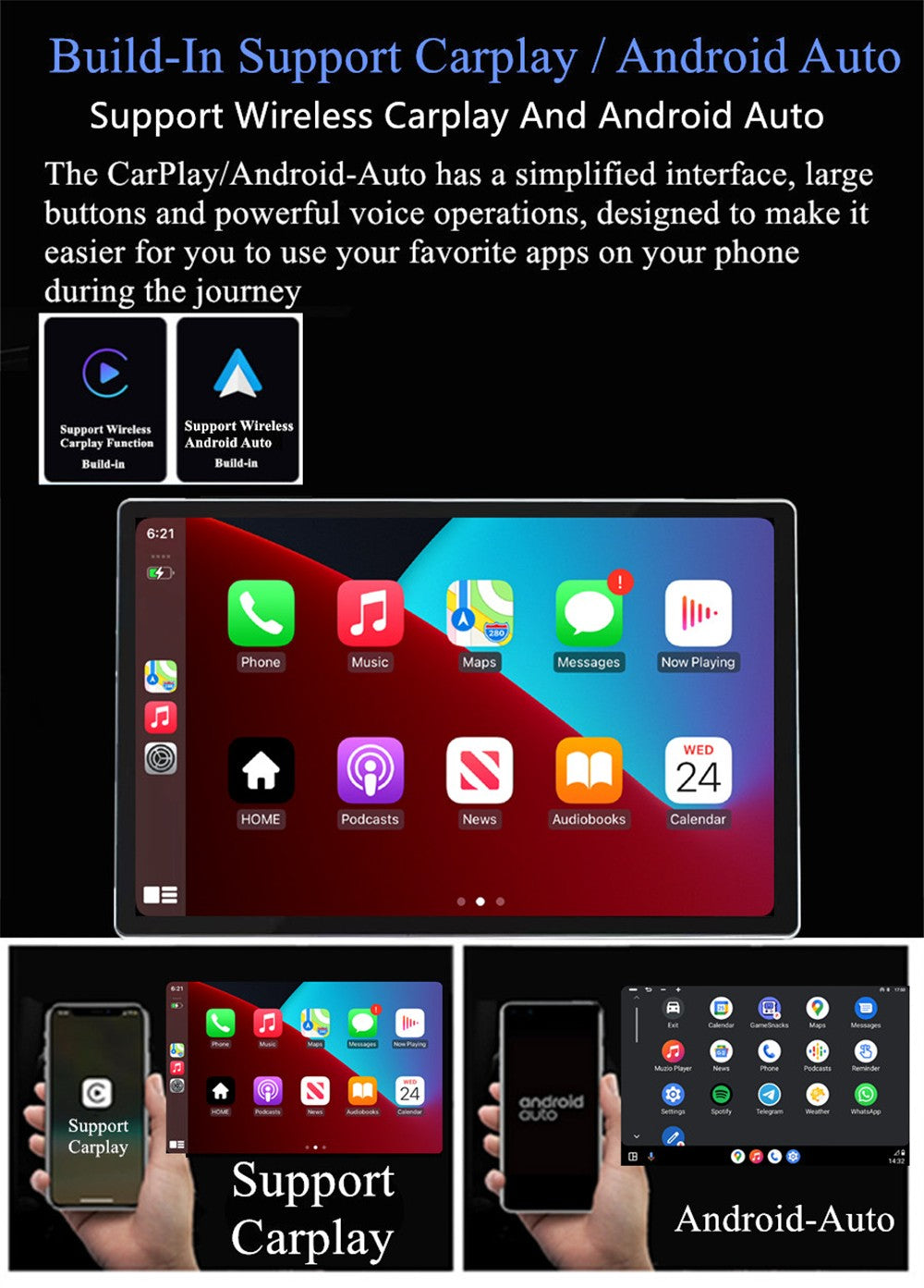 13.3Android 13 Support Carplay 64GB Car Radio GPS for Mercedes-Benz Sprinter