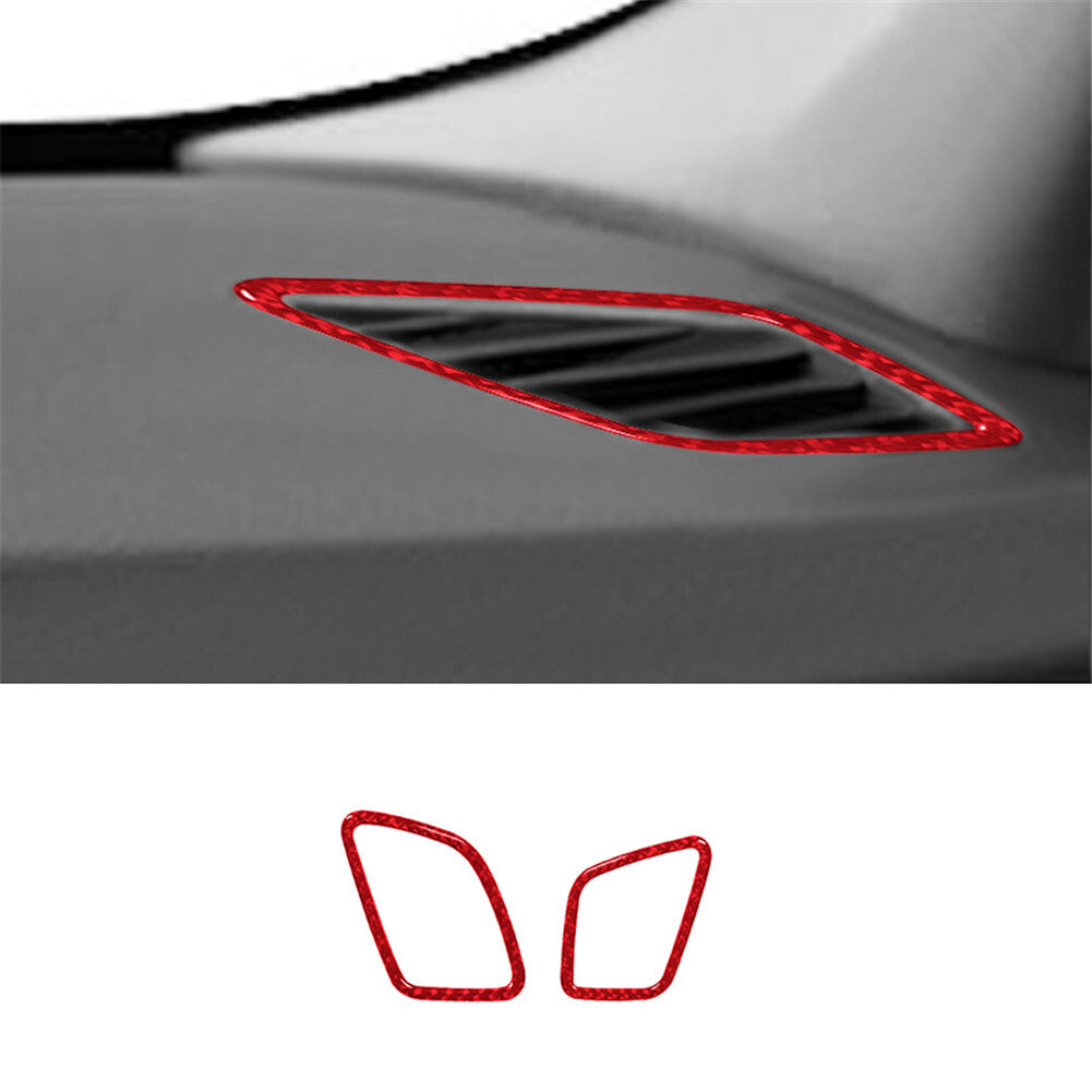 Red Carbon Fiber Defogger Vent Frame Cover Trim for Bmw X3 F25 X4 F26 2011-2017