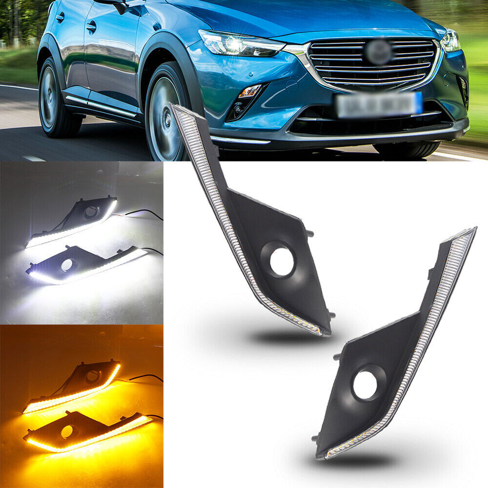 for Mazda CX-3 CX3 2016-2019 18 17 Front Daytime Running Light LED DRL fog lamp