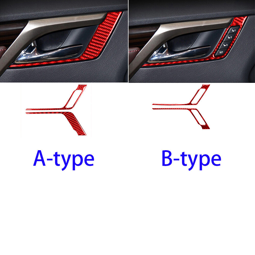 2¡ÁRed Carbon Fiber Front Door Handle Cover for Lexus RX300 270 200T 450H 2016-19