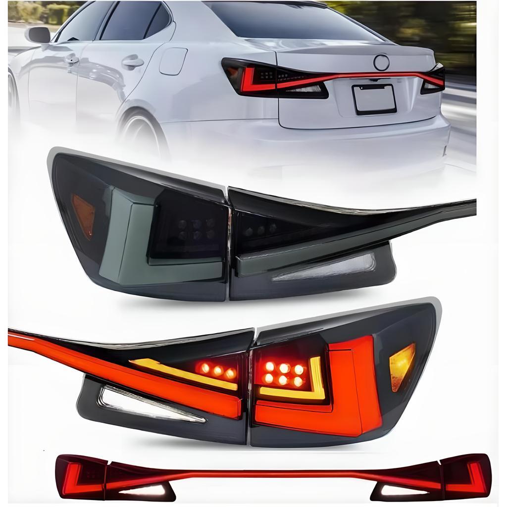 Smoked LED Tail Light Kit for Lexus IS250 IS350 ISF 2006-2013 w/ Trunk Light Bar