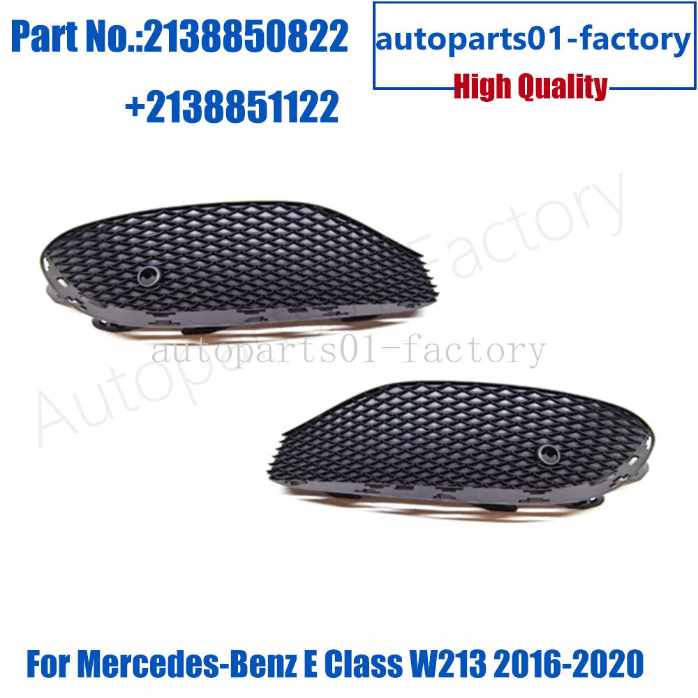 1Pair Front LR Bumper Fog Lamp Grille For 2016-2020 for Mercedes-Benz E Class W213