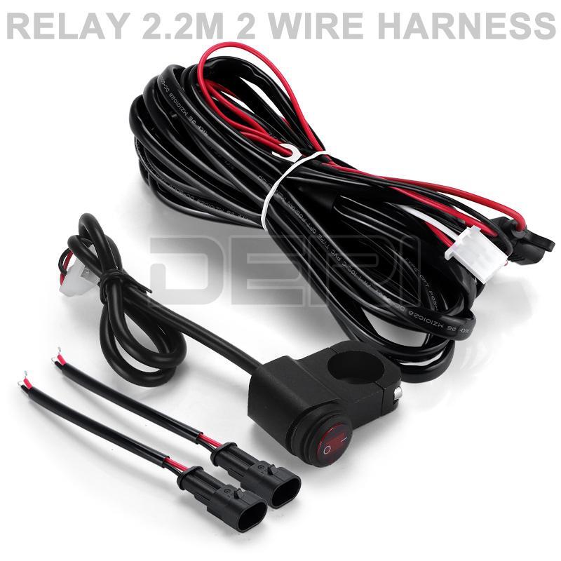 12V 2.2M Motorcycle Spot Fog Light Headlight Wiring Harness Cable On Off Switch