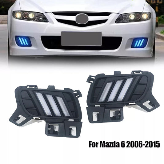 for Mazda 6 2006-2015 LED DRL Daytime NEW Running Lights Fog Lamps Bumper