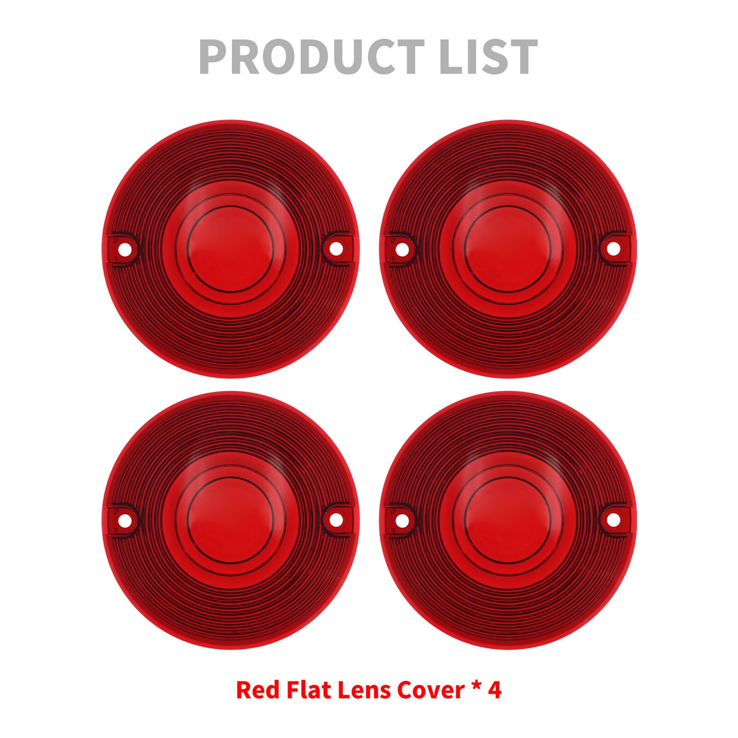 4x Red Turn Signal Light Lens Cover for Harley Touring Road Electra Glide 86-23