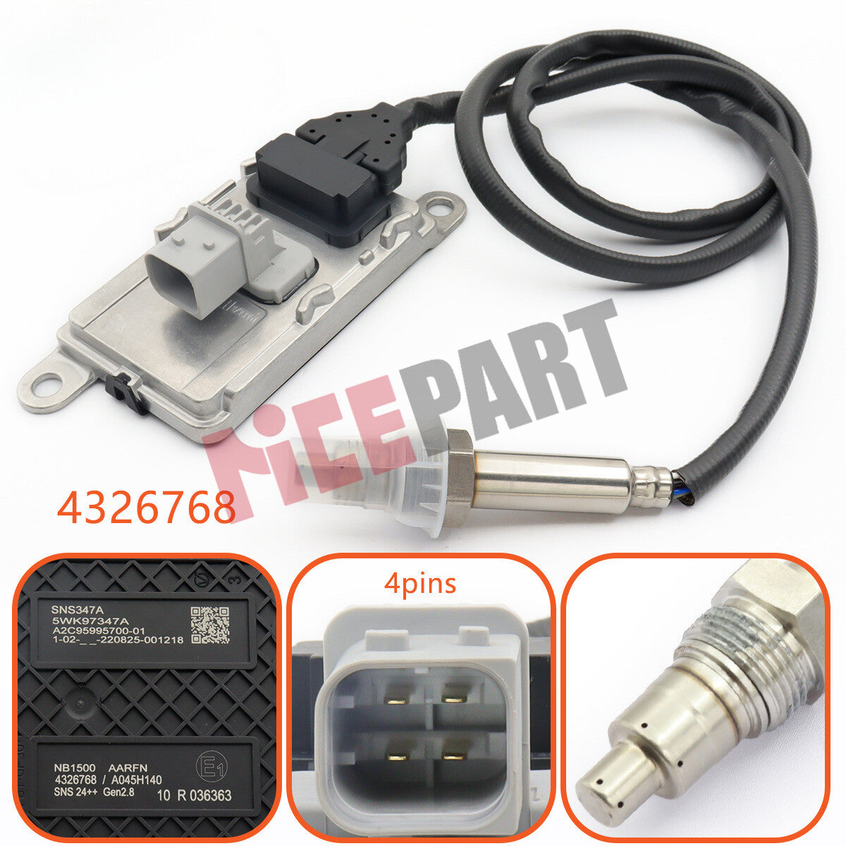 4326768 5WK97347A Oxide Nox Sensor compatible for DAF 24V 5WK9 7347A