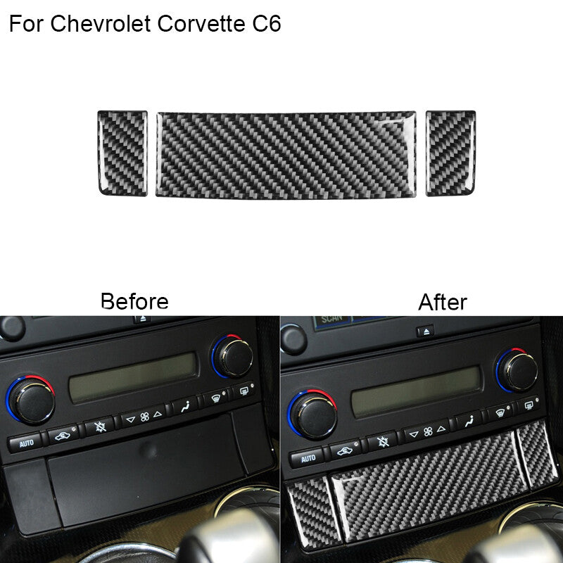 for Chevrolet for Corvette C6 2005-2007 Carbon Fiber Central Storage Box Cover Trim