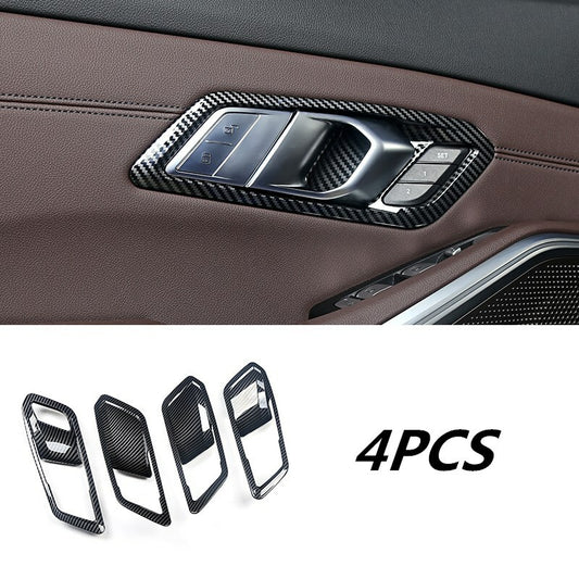 for BMW 3 Series G20 2019 2020 Carbon fiber Interior Door Handle bowl Panel trim