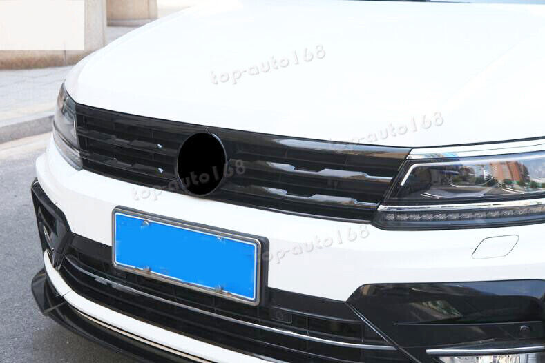 Piano Black Front Center Grille Grill Strip Trim for Volkswagen for Tiguan 2018-2021