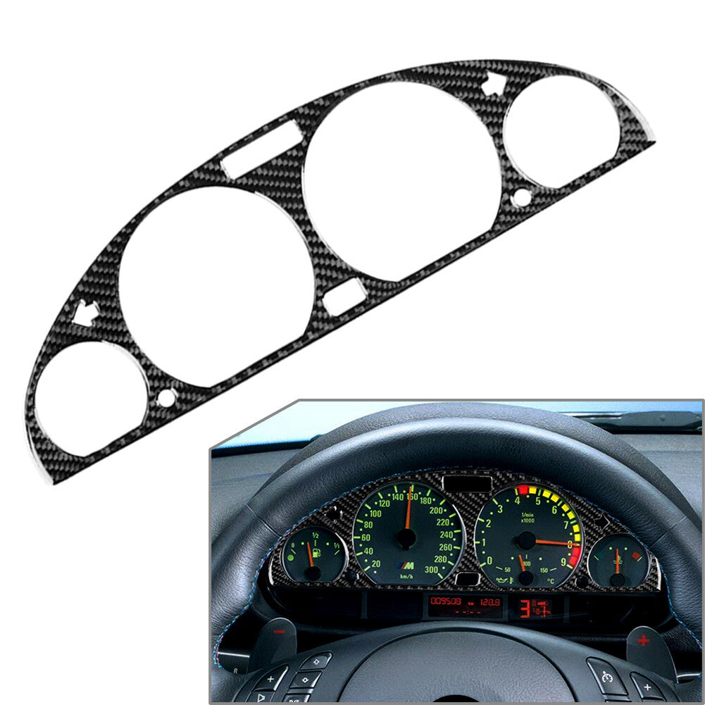 Carbon Fiber Dashboard Gauge Panel Cover Trim for BMW 3 Series E46 1998-2005