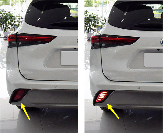 for Toyota Highlander 2020-23 Pair LED Rear Fog Light Tail Bumper brake Lamp 2x