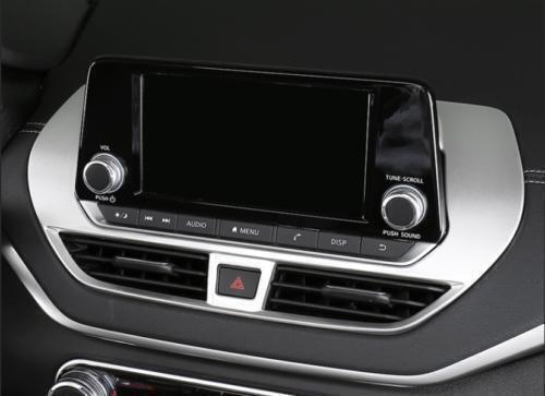 ABS Silver Central Console Navigation Frame Cover Trim for Nissan Altima 2019-22