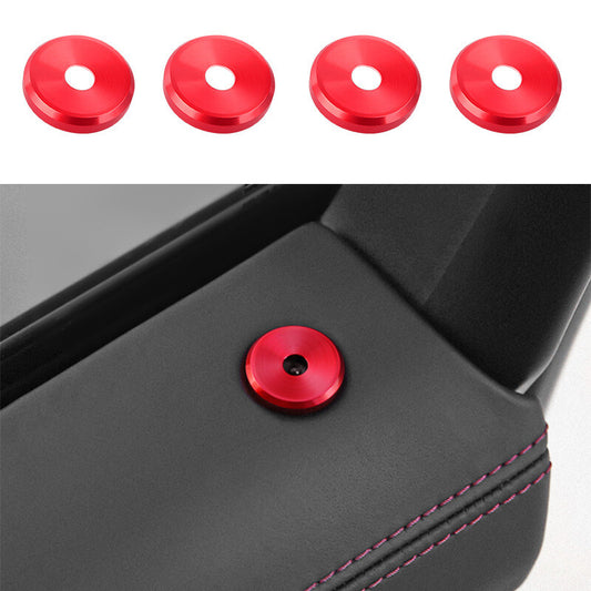 Red Aluminum Inner Door Lock Ring Trim Fit for Porsche Macan 2015-2021