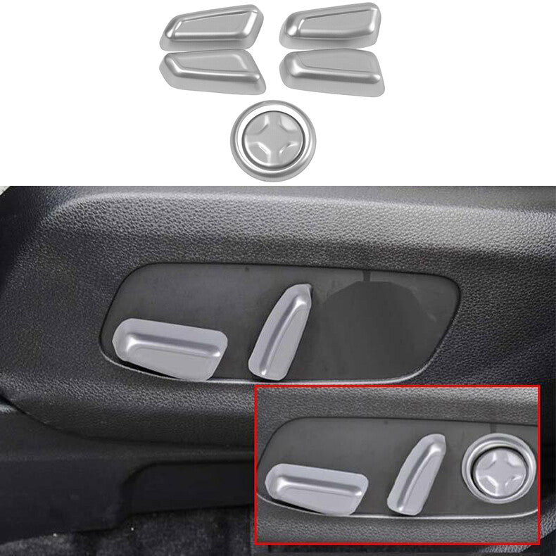 for Kia Carnival 2022-2023 Silver Interior for Seat Adjust Handle Button Cover Trim