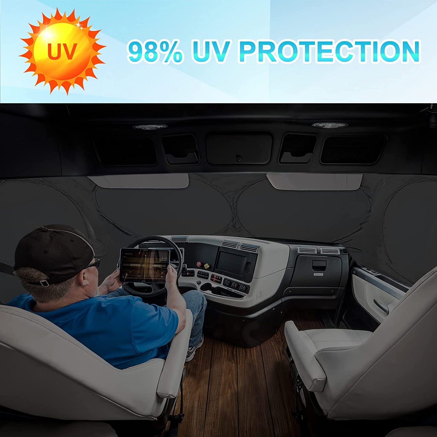 for Volvo VNR VNX Semi Truck Windshield Side Windows Sun Shade UV Block Cover