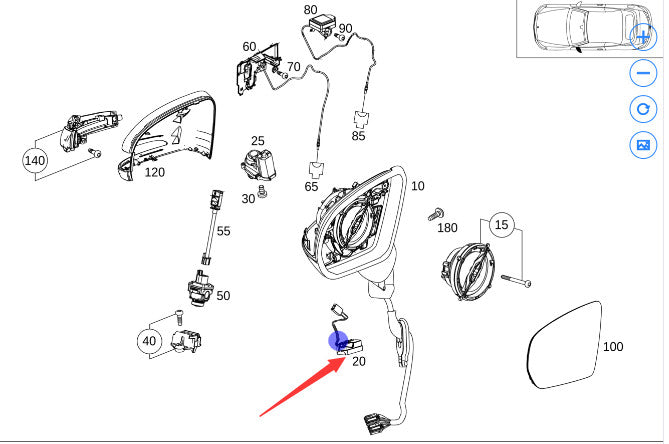 Left Wing Mirror Puddle Light for Mercedes-Benz A0998200959 0998200959